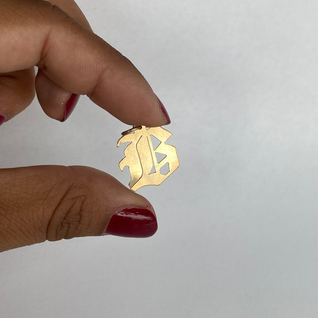 14k Goldfill B Pendant