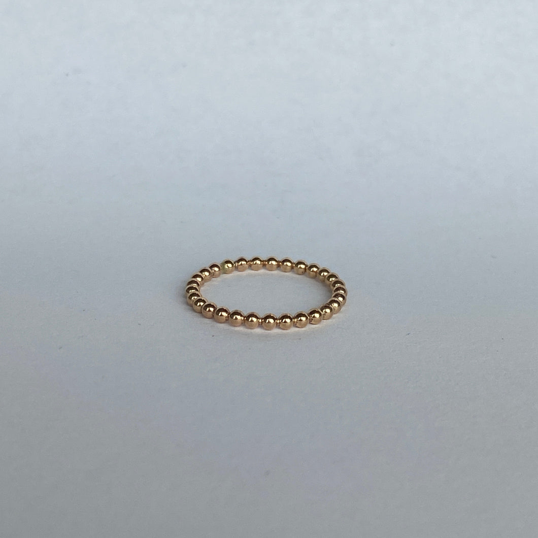 Beaded 14k Goldfill Ring Sz 5.75