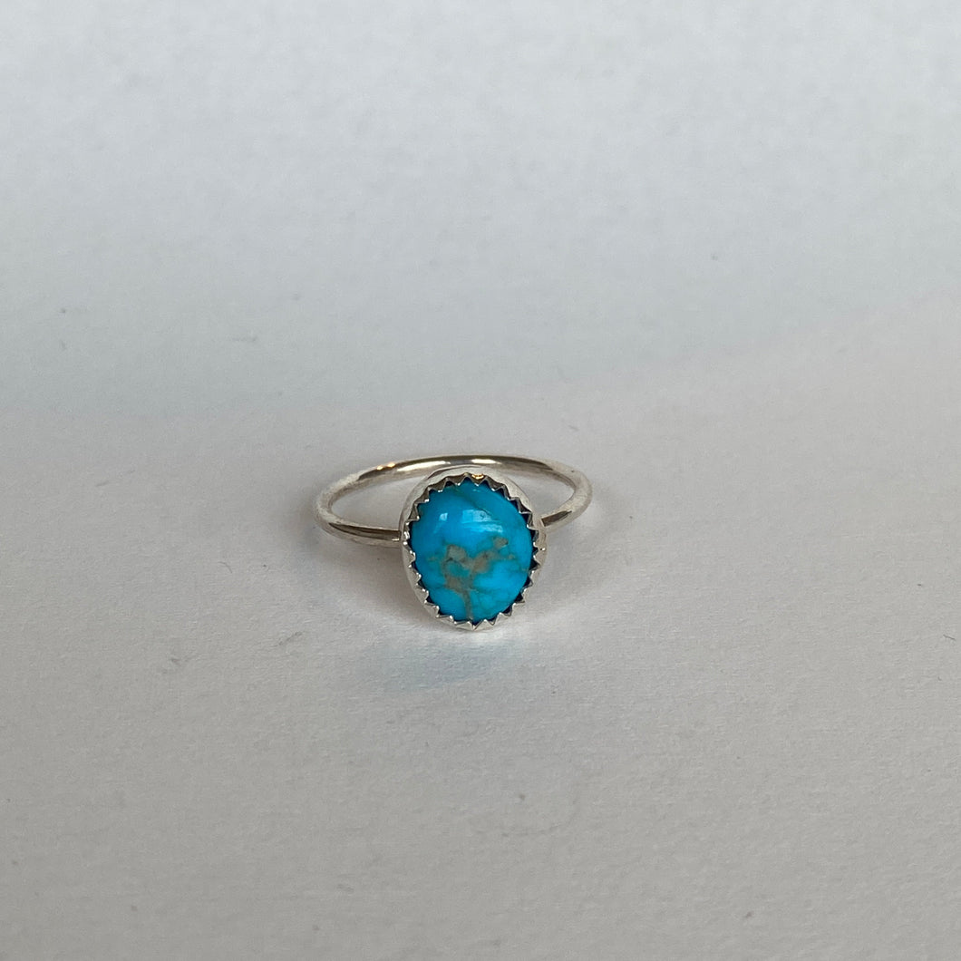 Kingman Turquoise Ring Sz 5.5