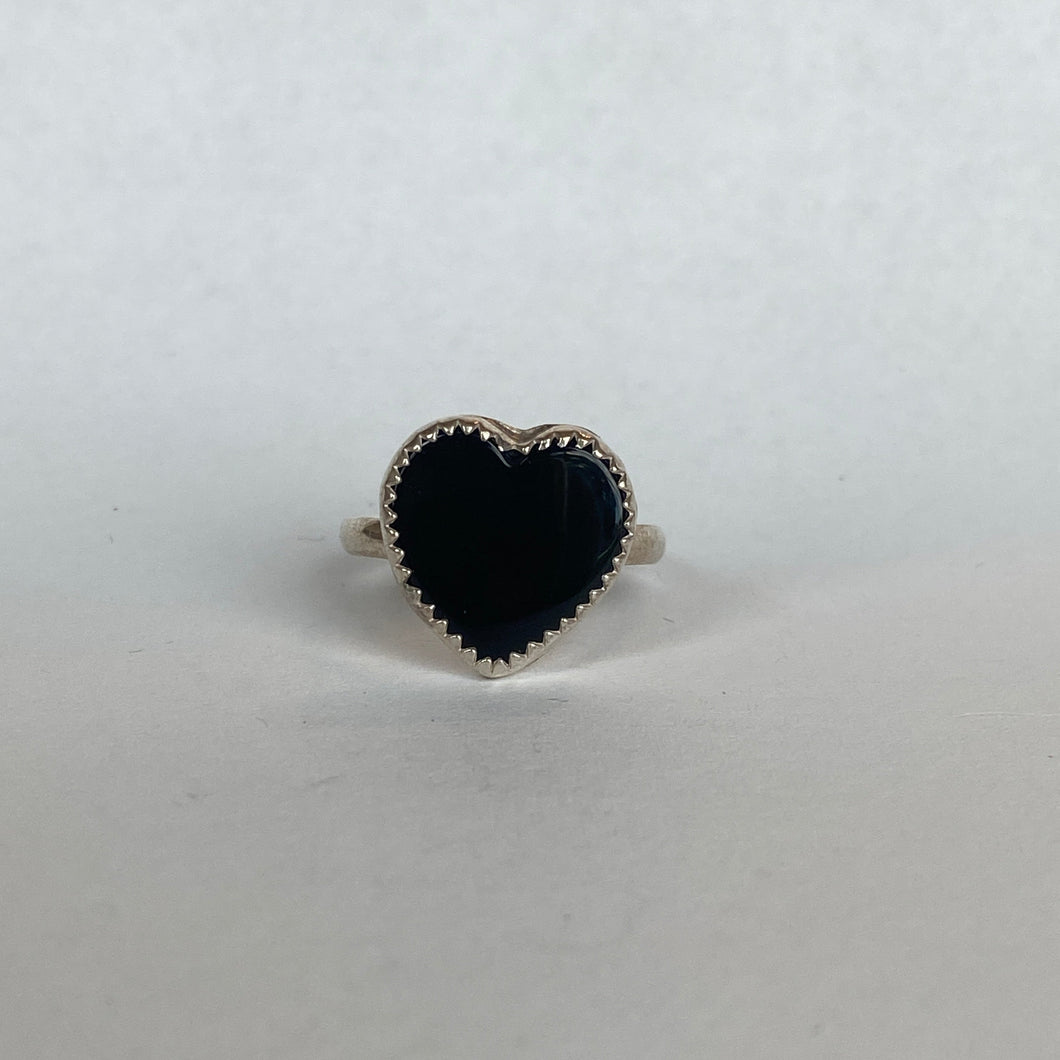 Black Onyx Ring Sz 8.75